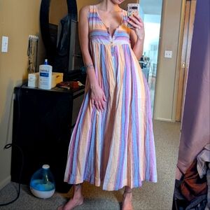 Free People Nora stripped jumpsuit